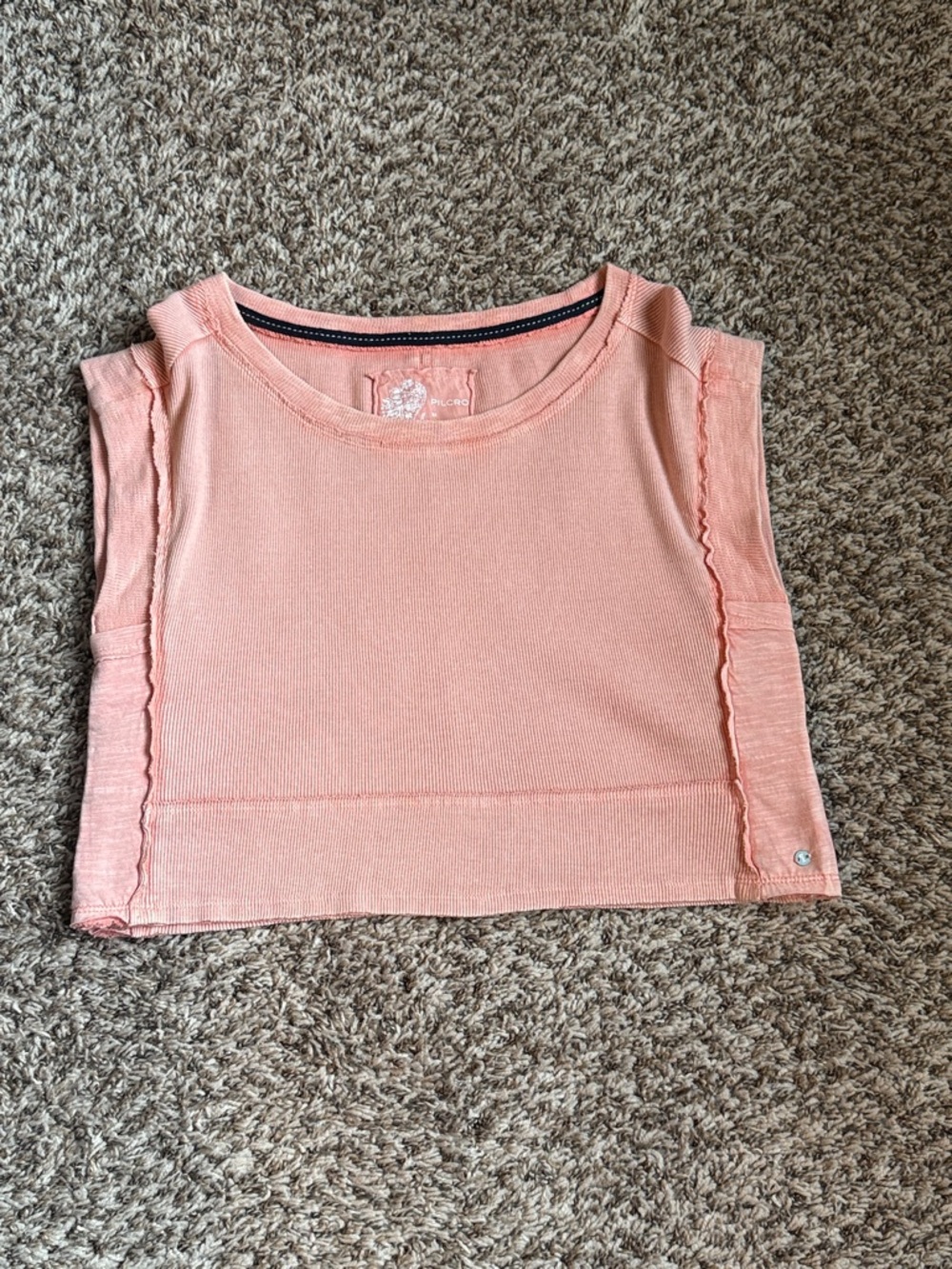 Anthropologie Pilcro Women’s Peach Knit Ruffle-Trim Tank